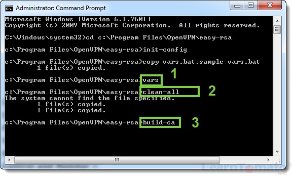 Use the Windows CMD to build-ca