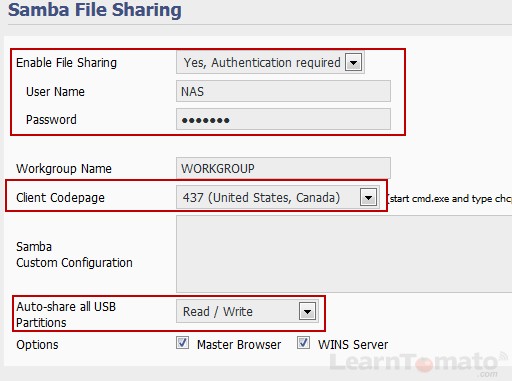 Enable file sharing on your NAS Server.
