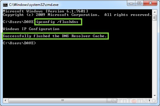 Flush DNS server resolver cache