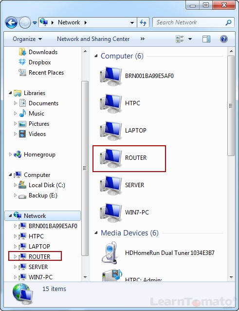 Access your NAS Server using the hostname given to your TomatoUSB router.