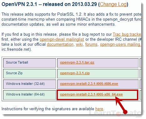 Download OpenVPN client software