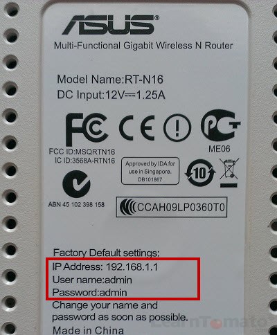 Locate the router IP address to access the router admin page.
