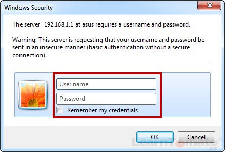Enter the router login username and password to access the Tomato Router administration panel.