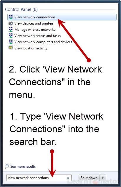 View Network Connections to display Network Interface Controllers